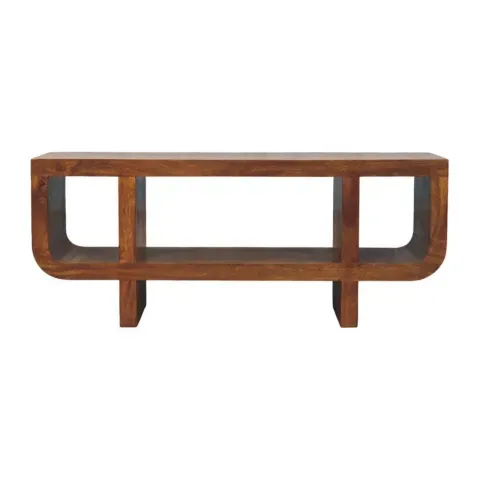 Curved Chestnut Console Table
